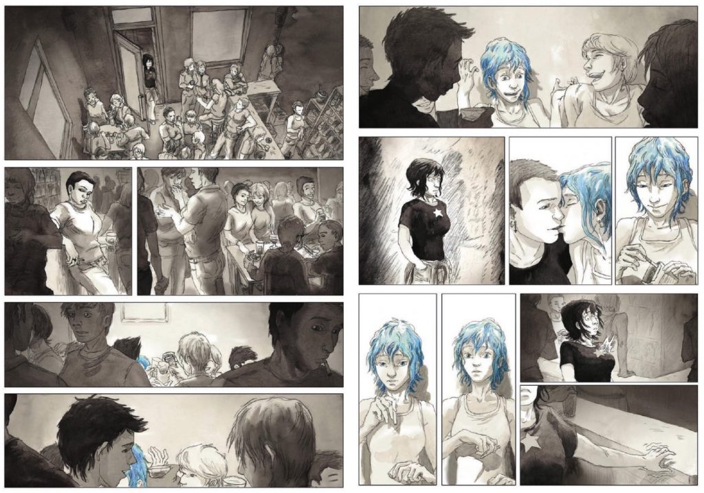 A splash of blue in an otherwise black and white memory.