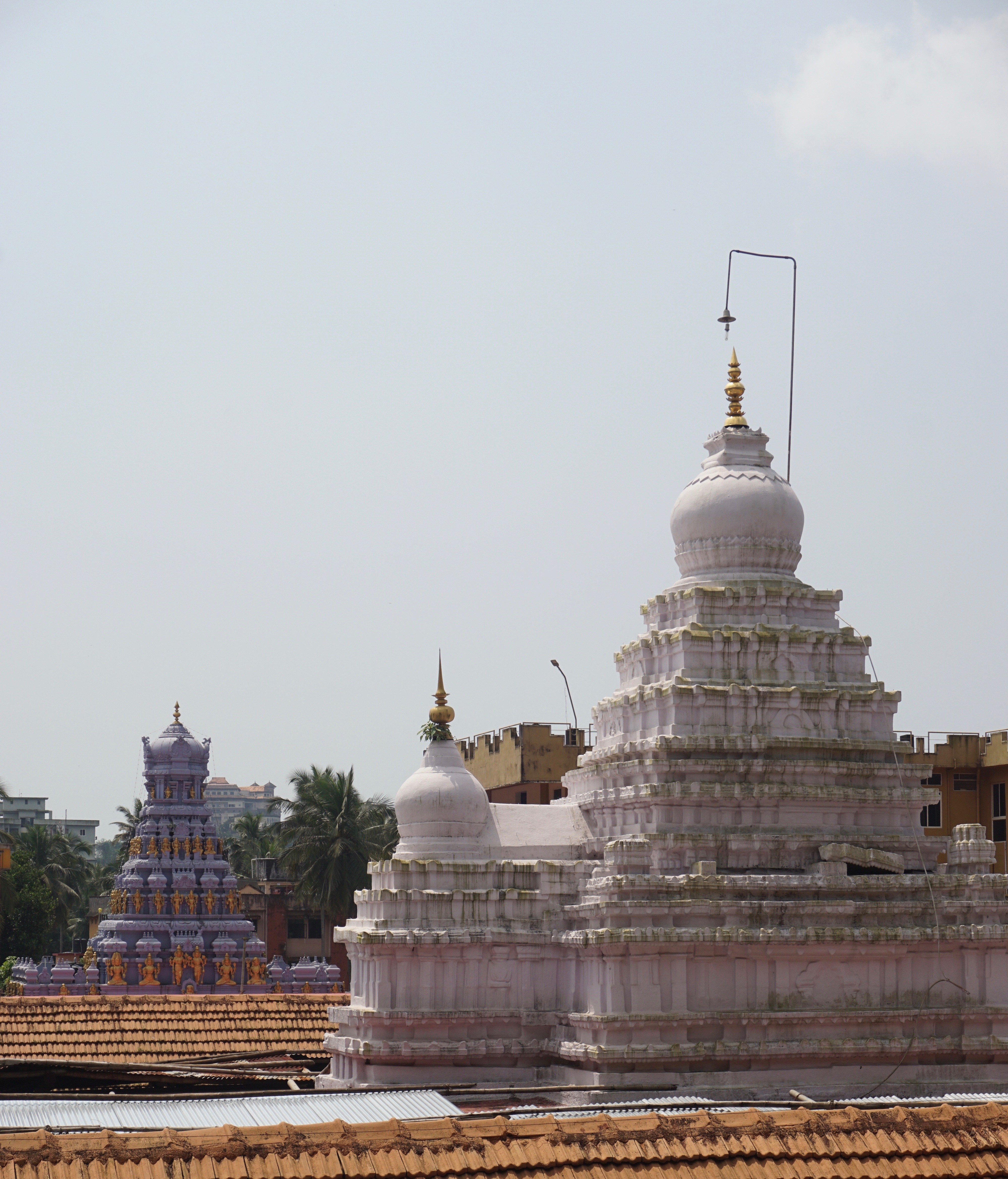 The gopurams of the temple located in the lower courtyard.