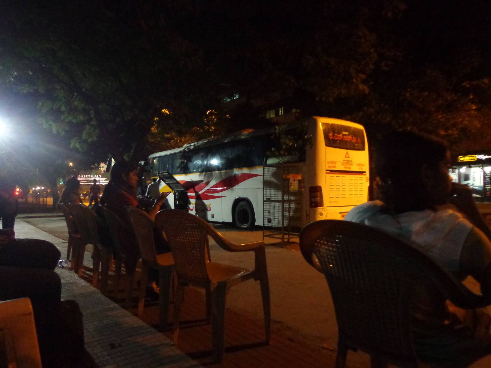 The Airavat buses leave from the main road in front of a non existent Big Bazaar.