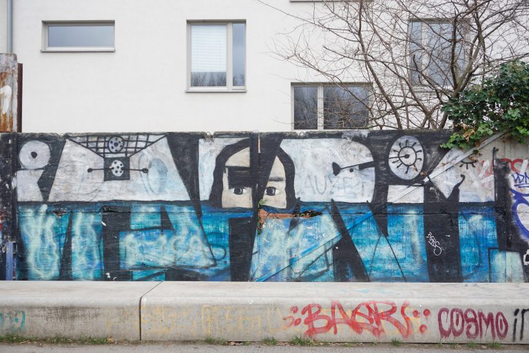 A short stretch of the last remaining fragments of the original wall.