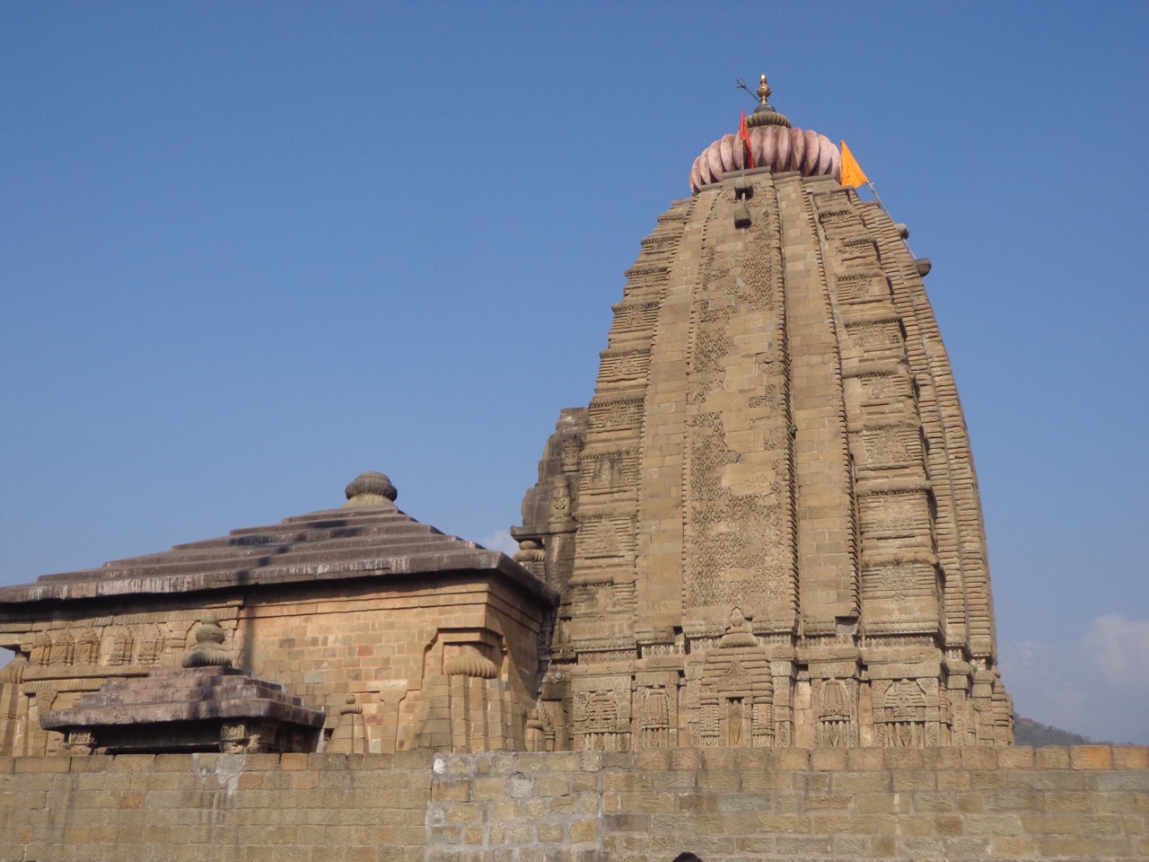 The spire of Baijnath Temple.