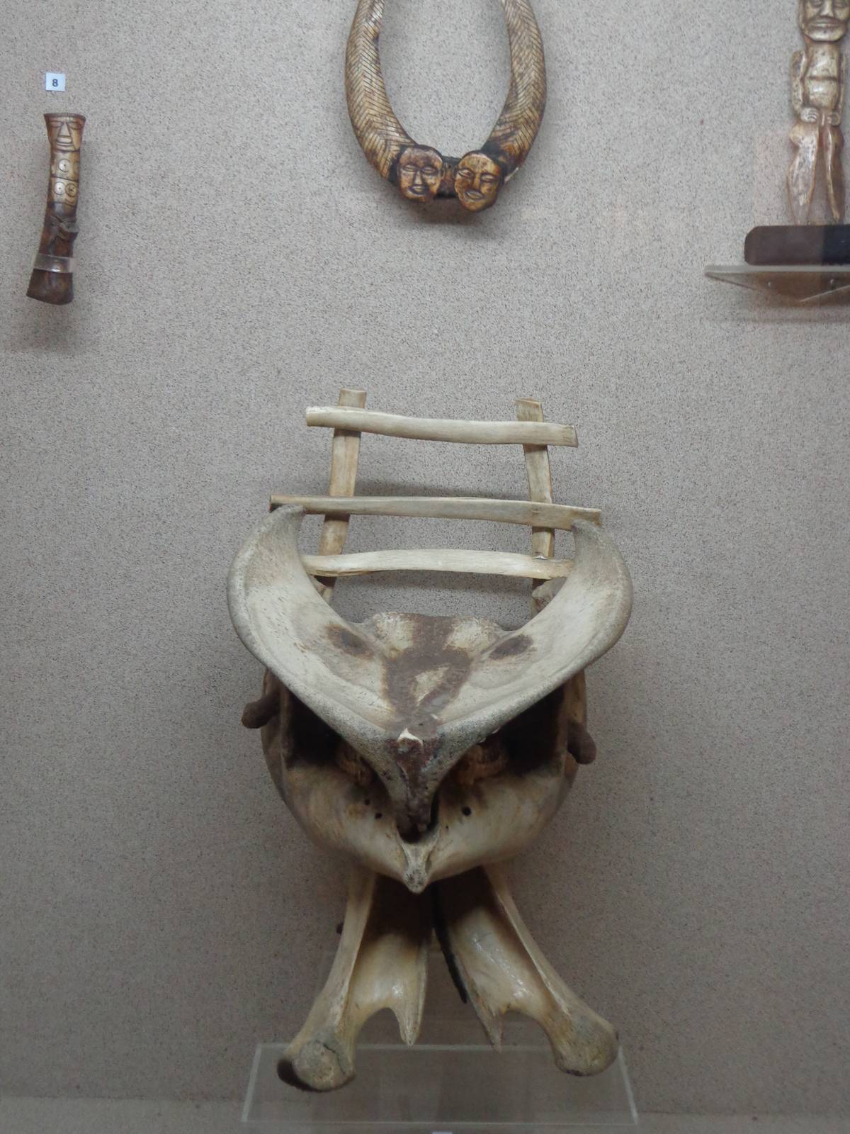 A seat made of elephant bones.