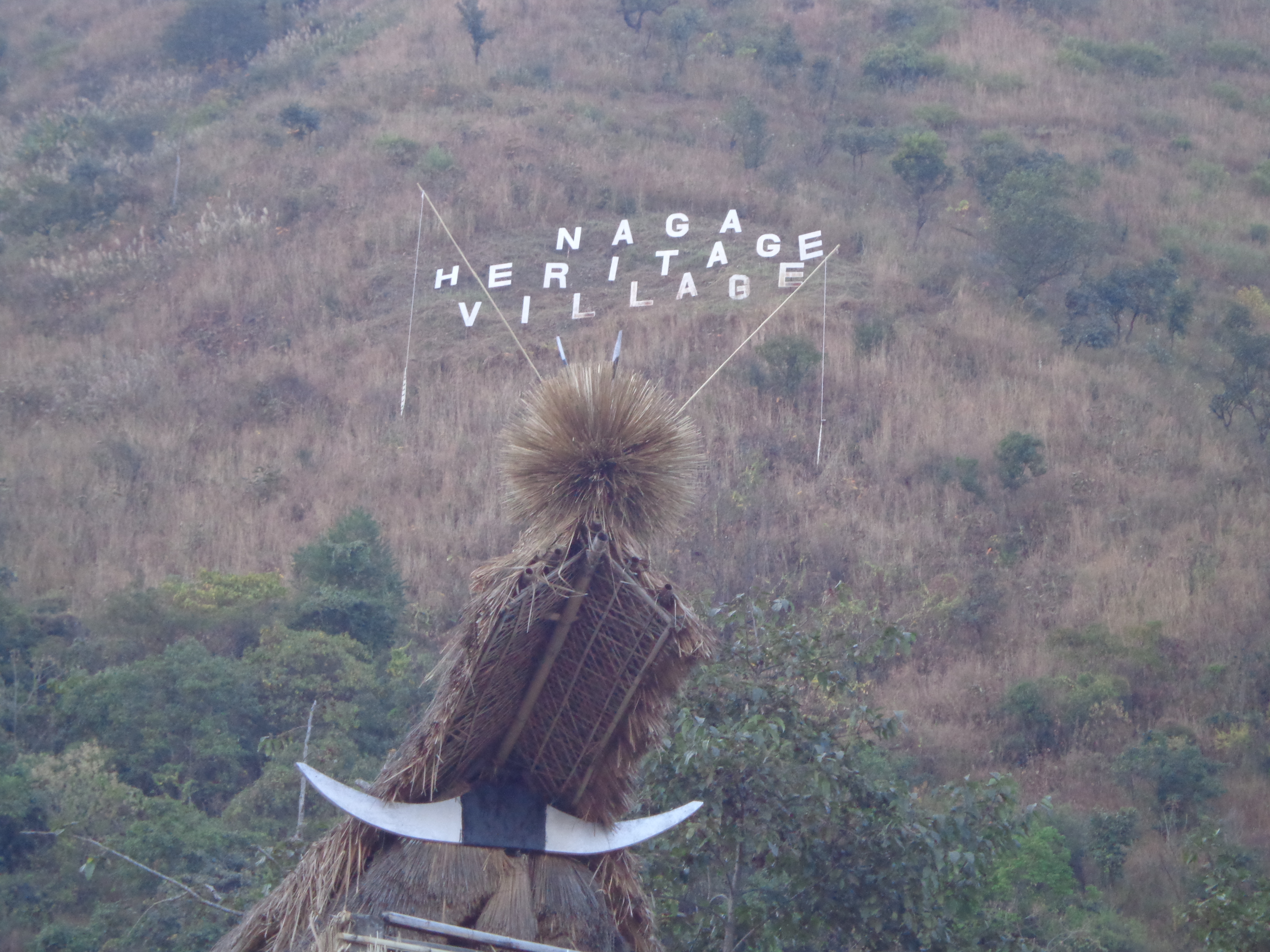 A Hollywood style banner overlooks Kisama village.