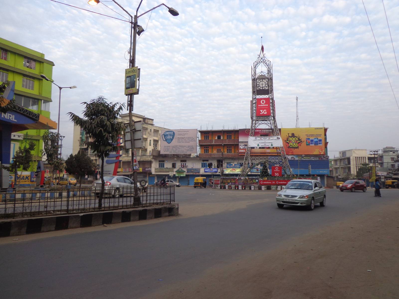 Dimapur City Tower area looks like a ghost town on a Sunday. All the shops were closed.