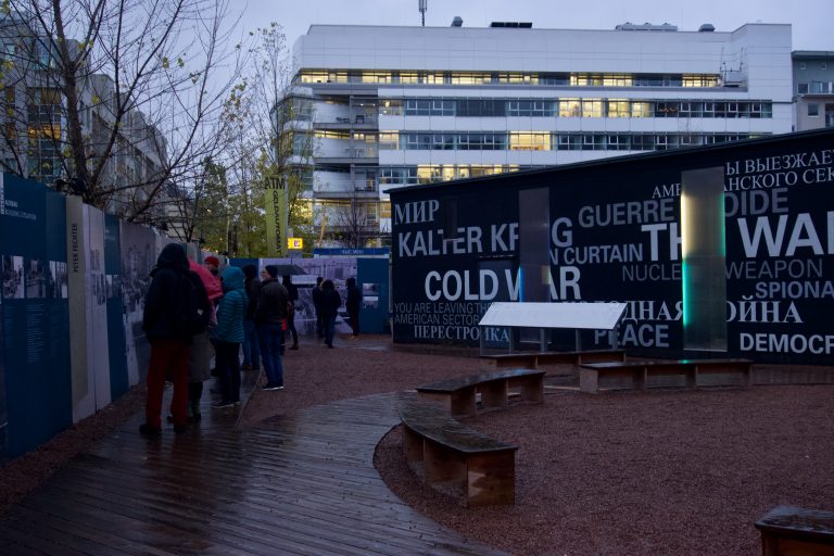 There was an exhibit regarding the erection, evolution and fall of the wall at Checkpoint Charlie.