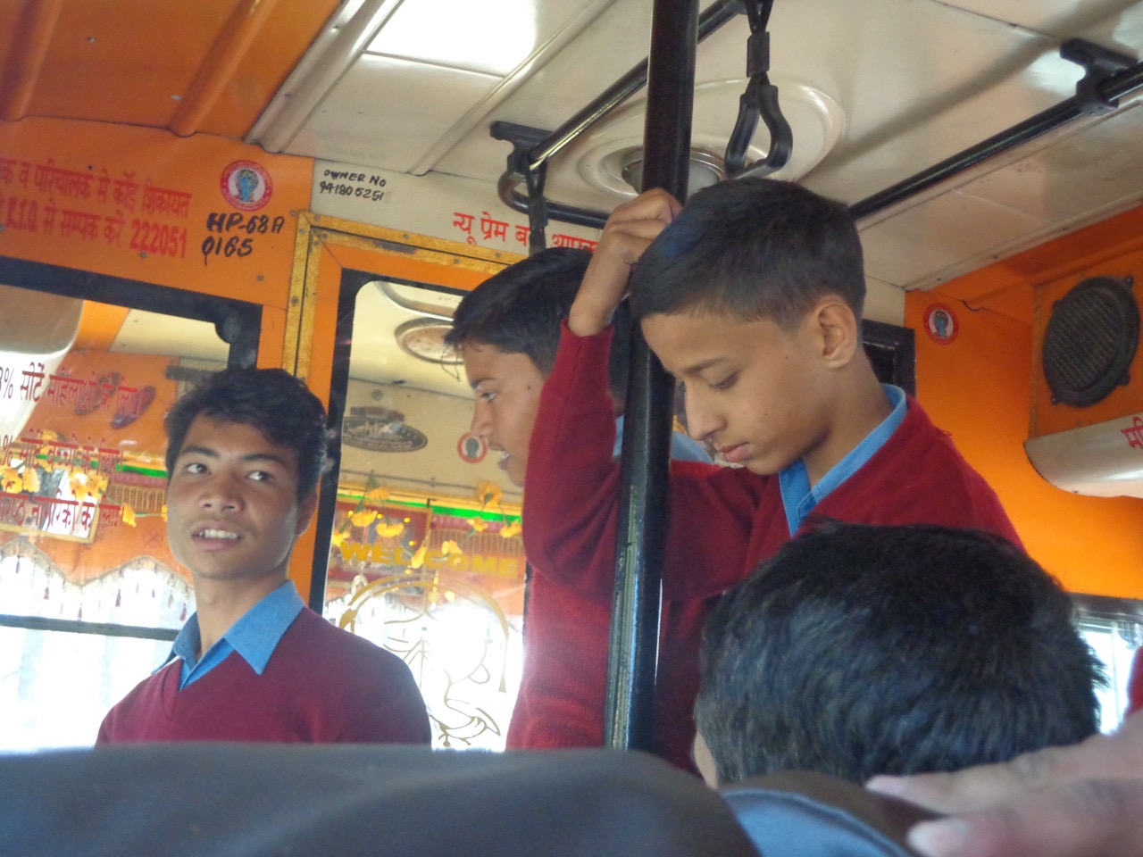 Schools in Kangra and Mandi districts remain open throughout December. Lot of Kids got on and off throughout the journey.