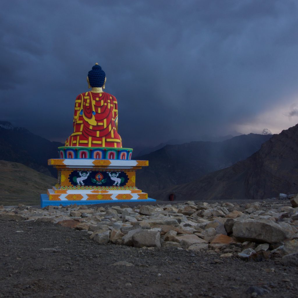 Langza Buddha statue in the evening.