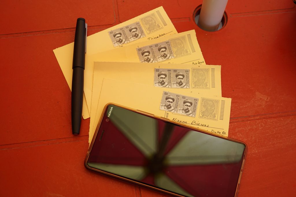 I wrote four post cards.