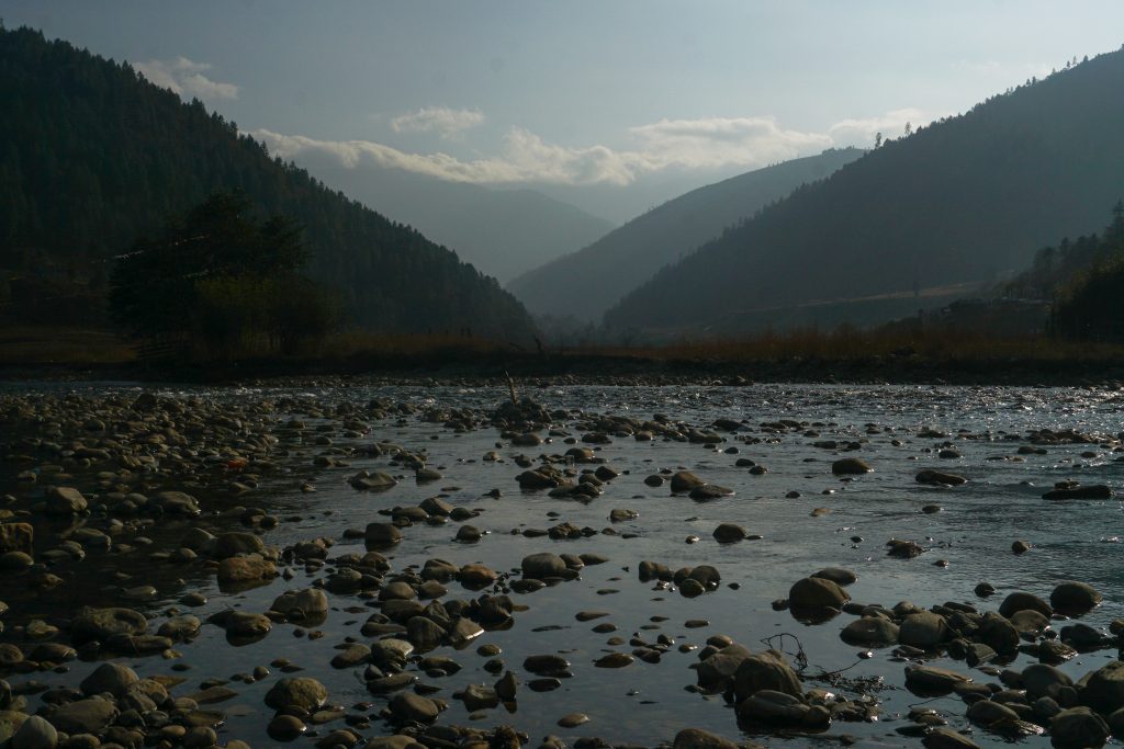 Sangti river passing through Sangti valley.