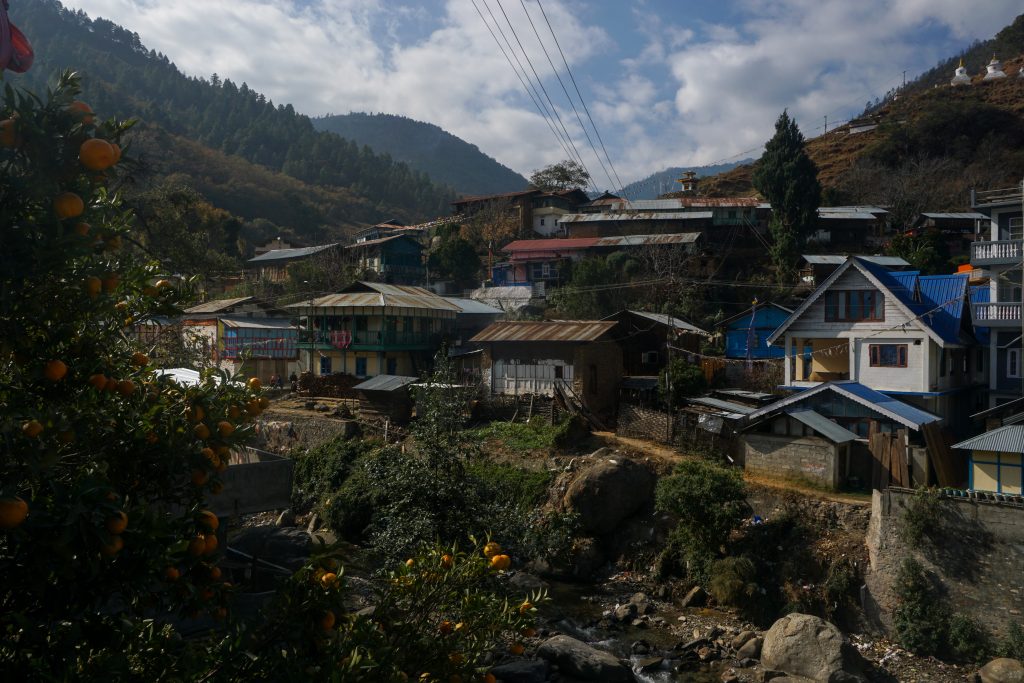 Dirang basti from the main road.