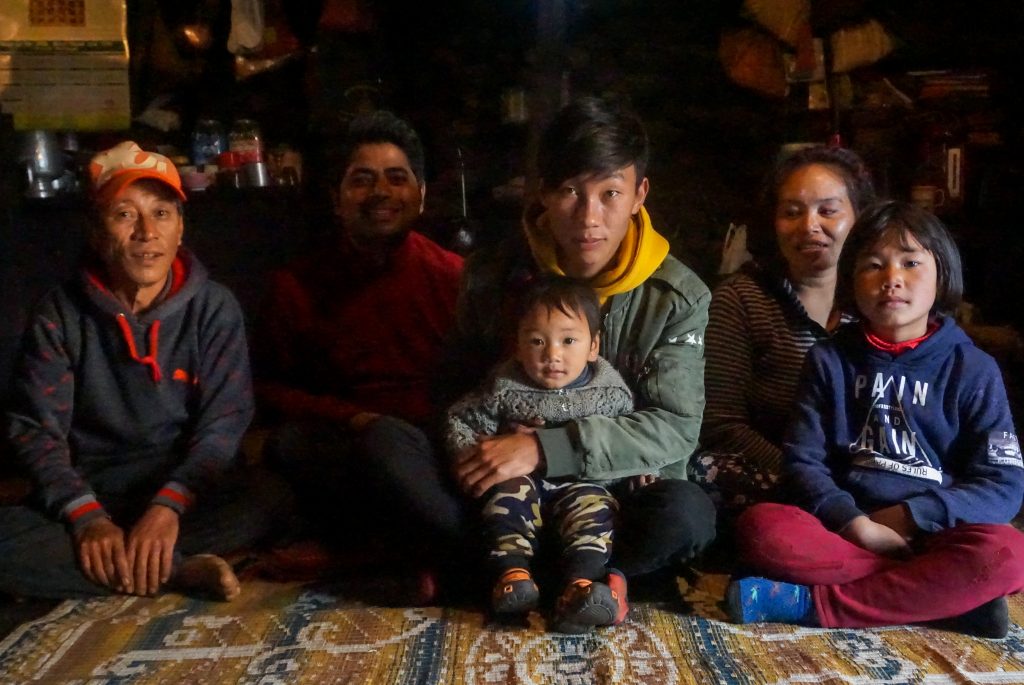 With Dawa&rsquo;s family.