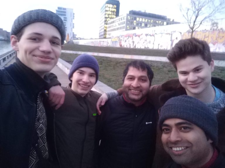 Partho and me with Valentine, Simon and Anton.