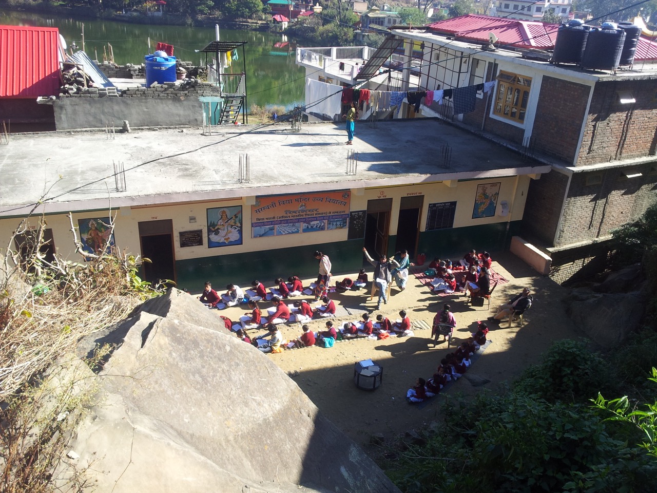 In winters, classes are held outside in the warmth of the Sun.