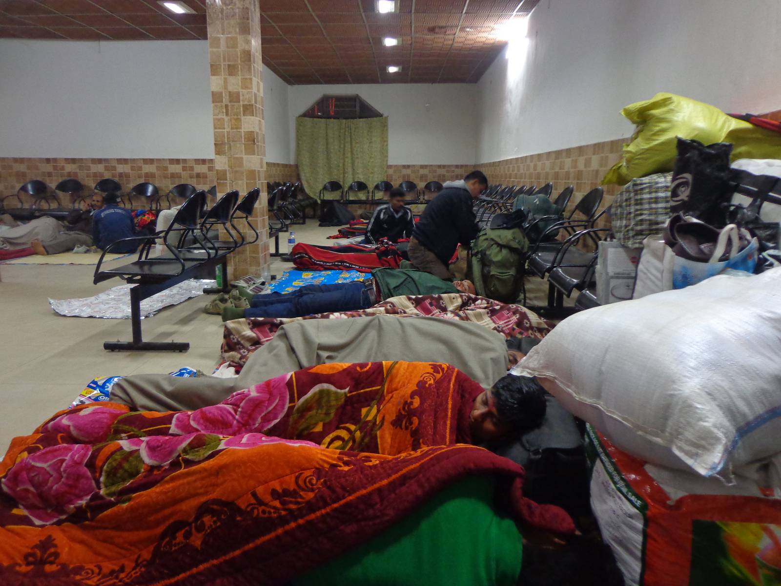 The relatively organised and clean Dimapur waiting room.