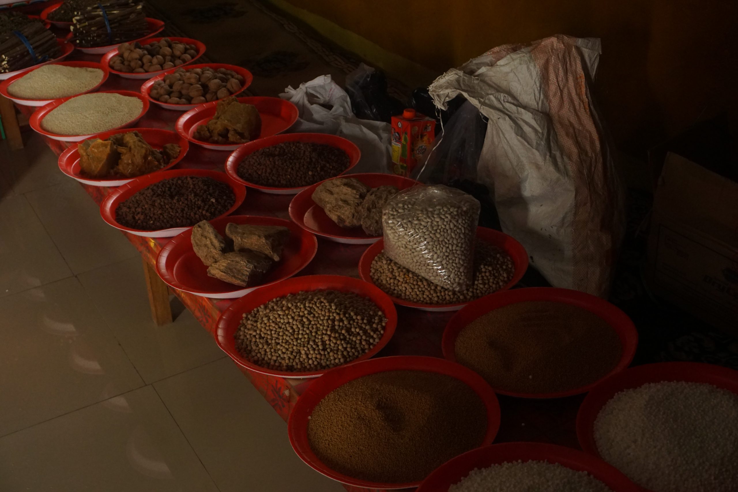 More offerings arranged for the ceremony the next day.