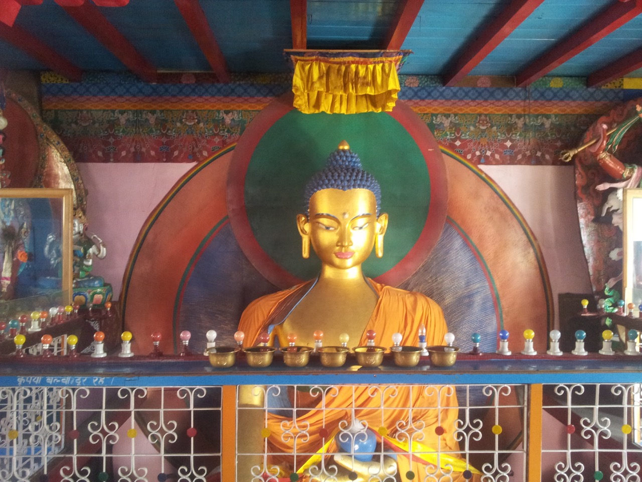 The Buddha idol inside the monastery.