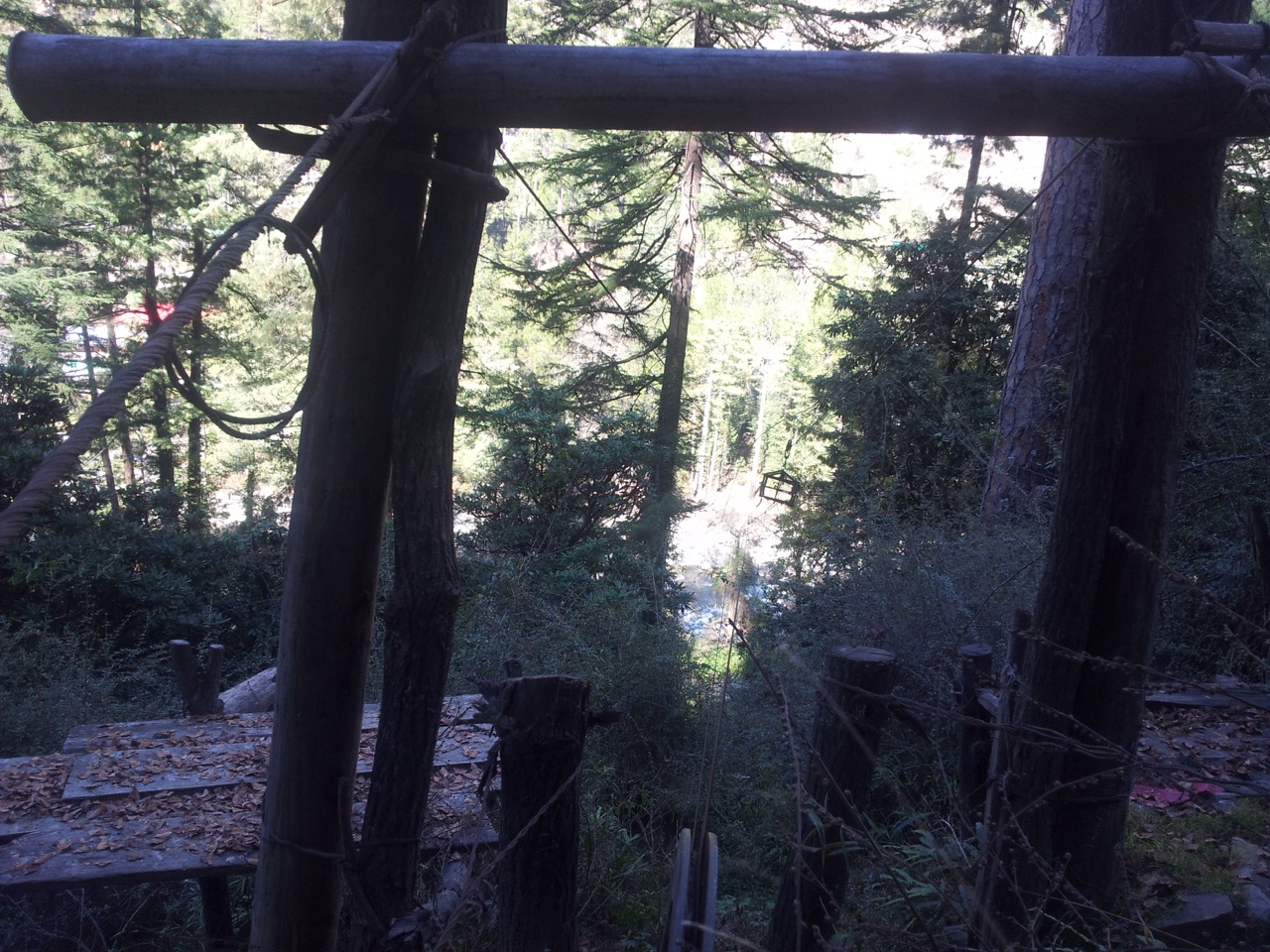 These ropeways are used to transport heavy items to villages in remote terrains. I have seen them in Meghalaya, too.