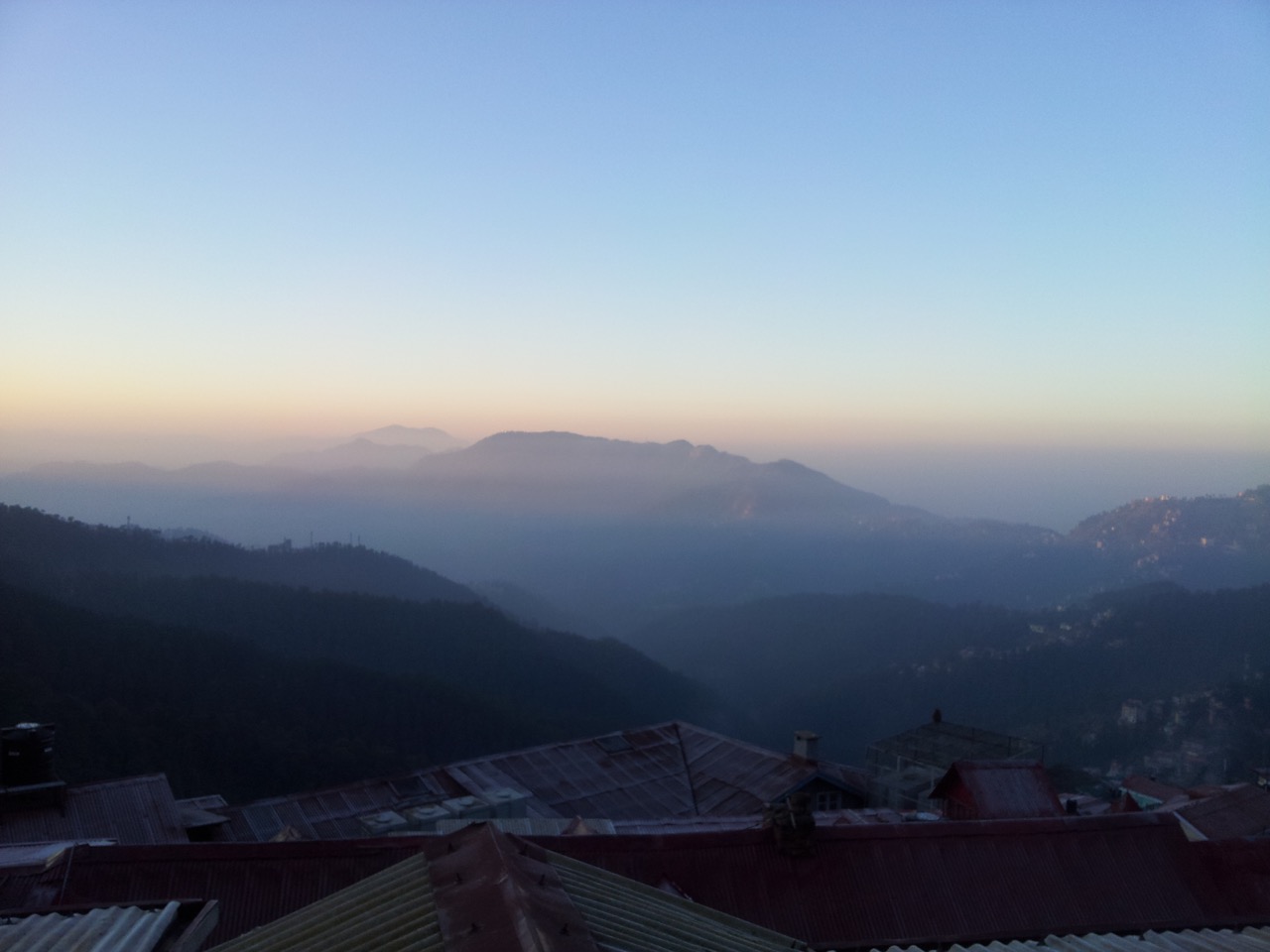 Shimla was covered in mist.