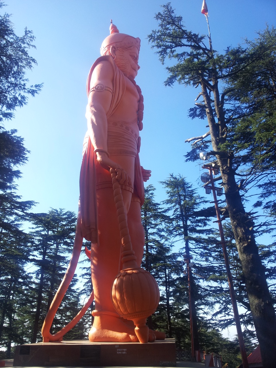 This is the huge Hanuman idol that is visible from afar. For comparisons, the base would be at my shoulder height.
