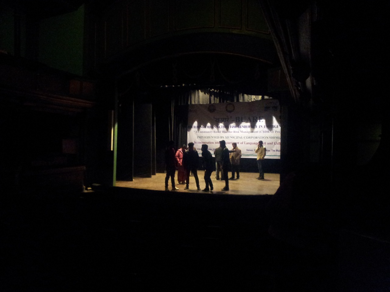 A group was rehearsing their play in the old theatre.
