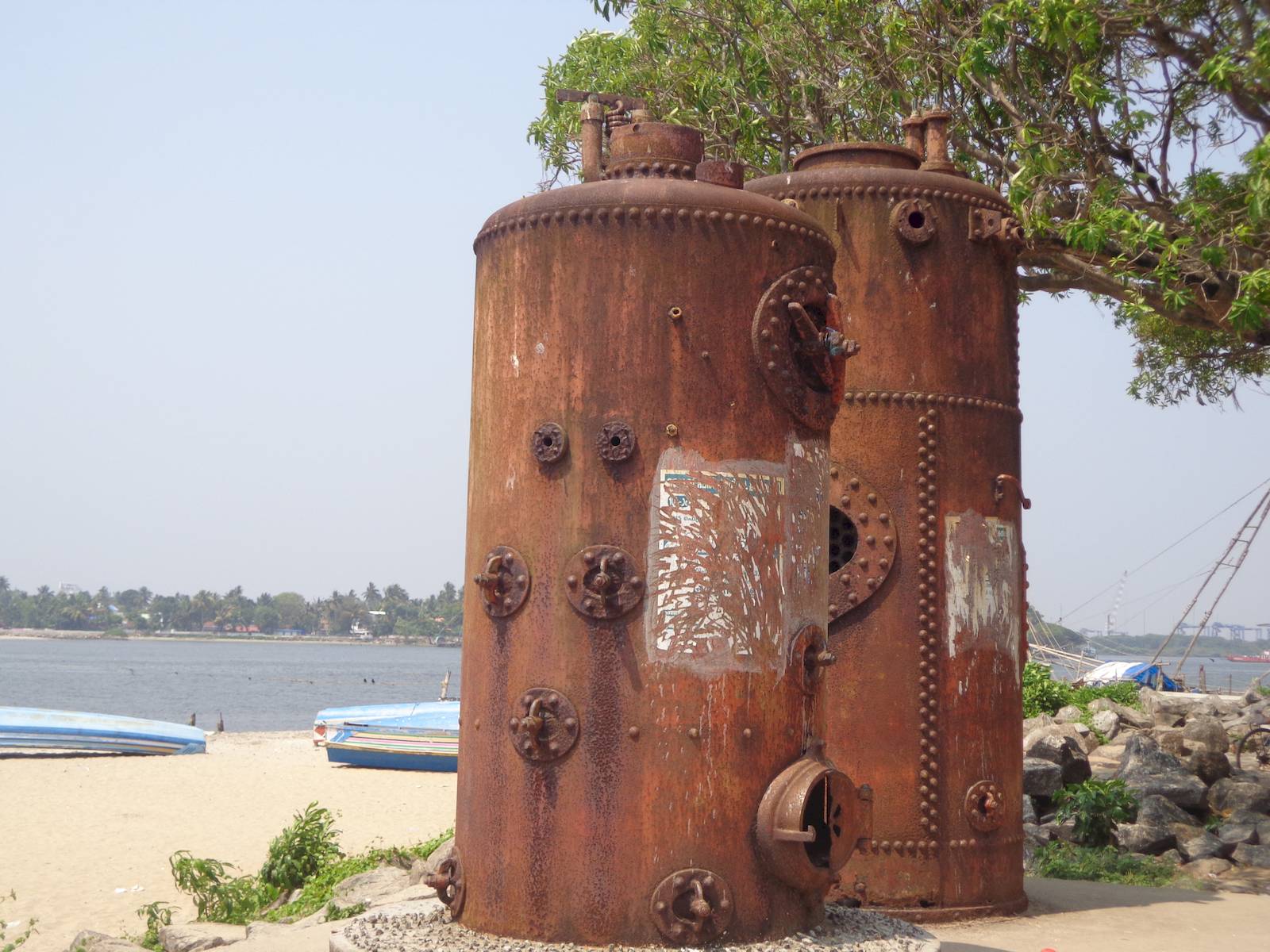 These defunct boilers were once used to operate heavy cranes.