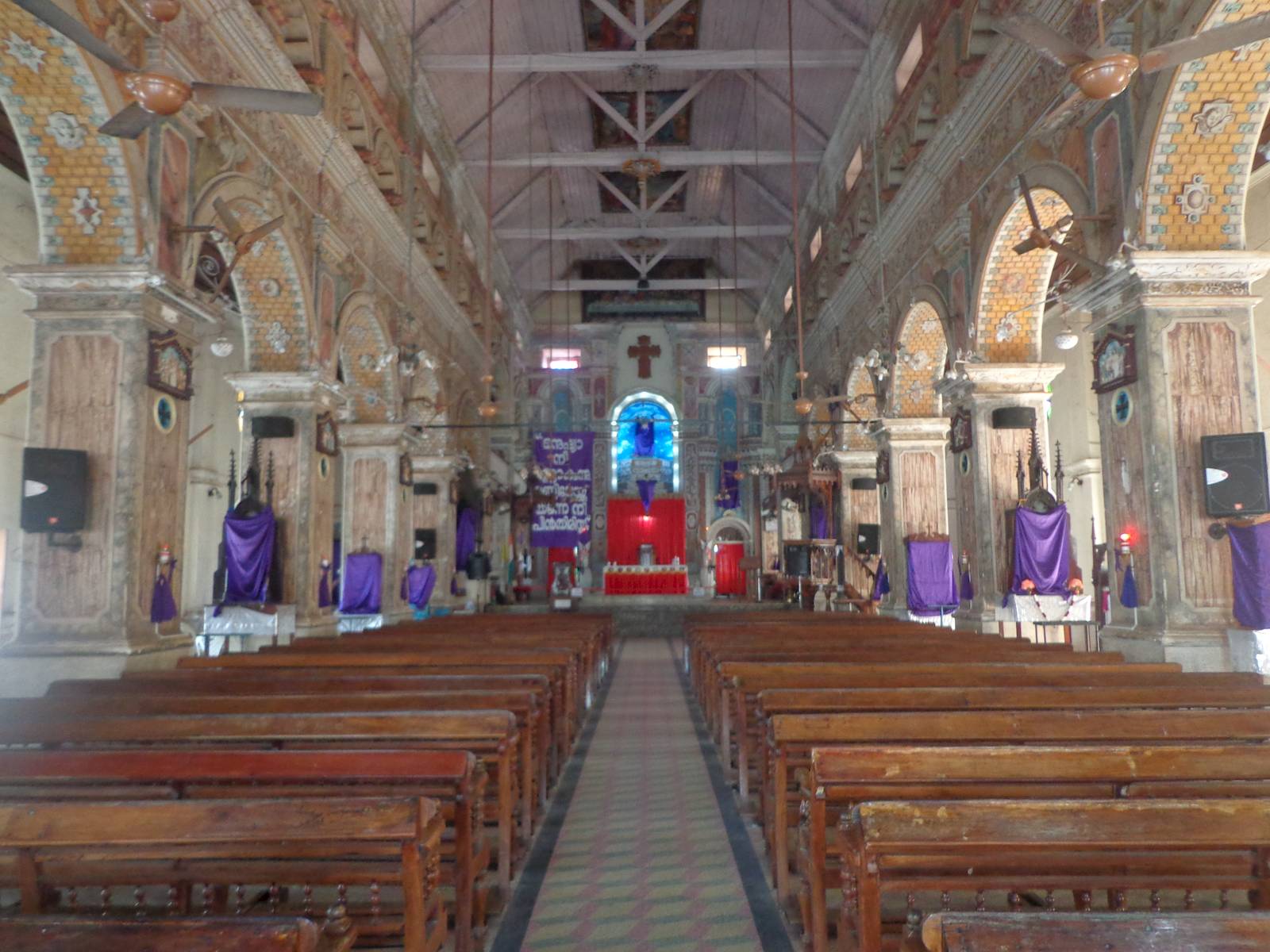 The inside of the basilica.