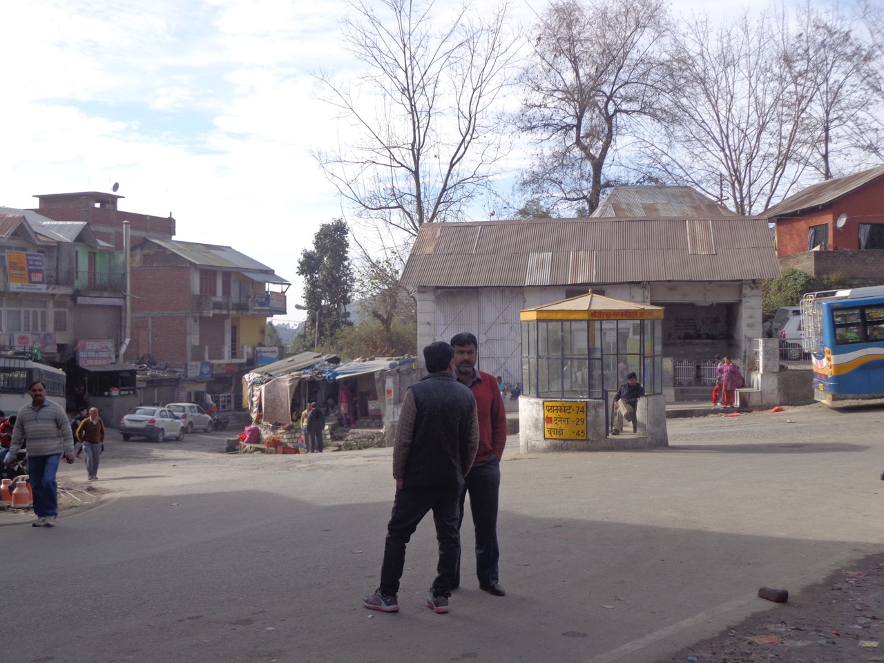Banikhet junction. All shops are shut on a Sunday.