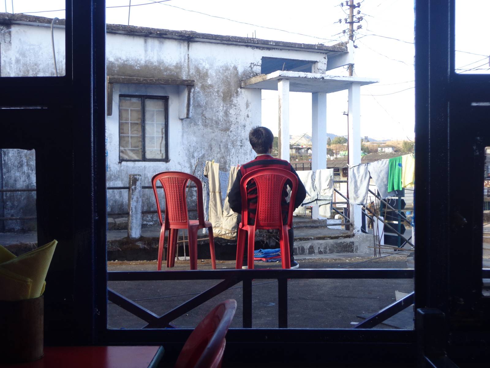 A view from the window of the restaurant.