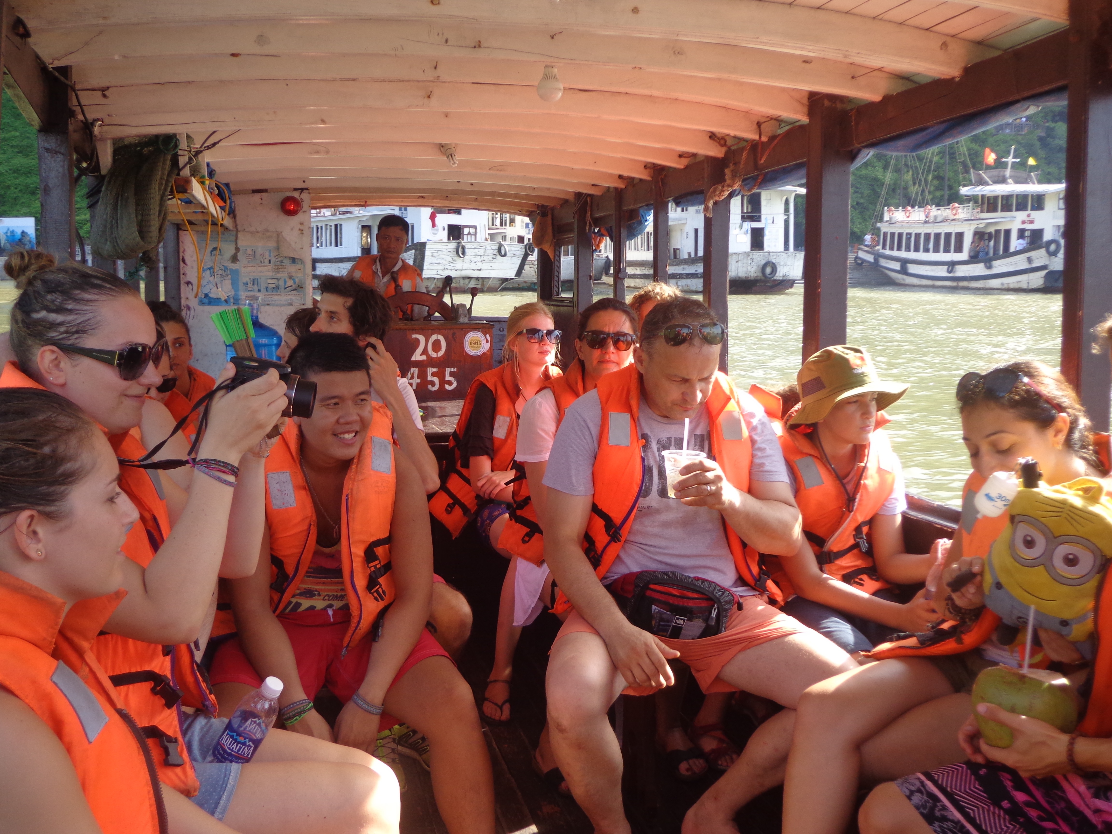 Our group being transported to our lodging vessel.