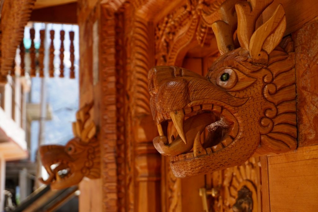 The woodwork of temple in Rohgi village also had Tibetan influences.