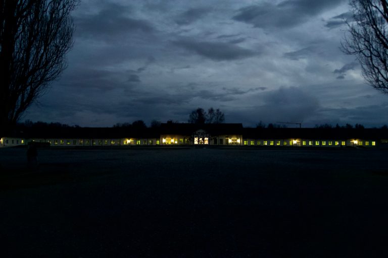 The outbuilding in the evening. This is where the museum is.