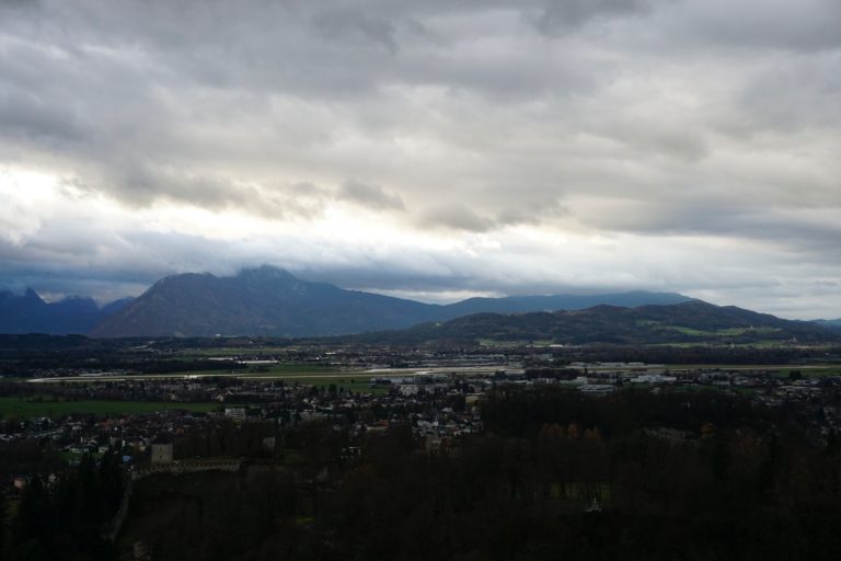 View of the alps from the tower.