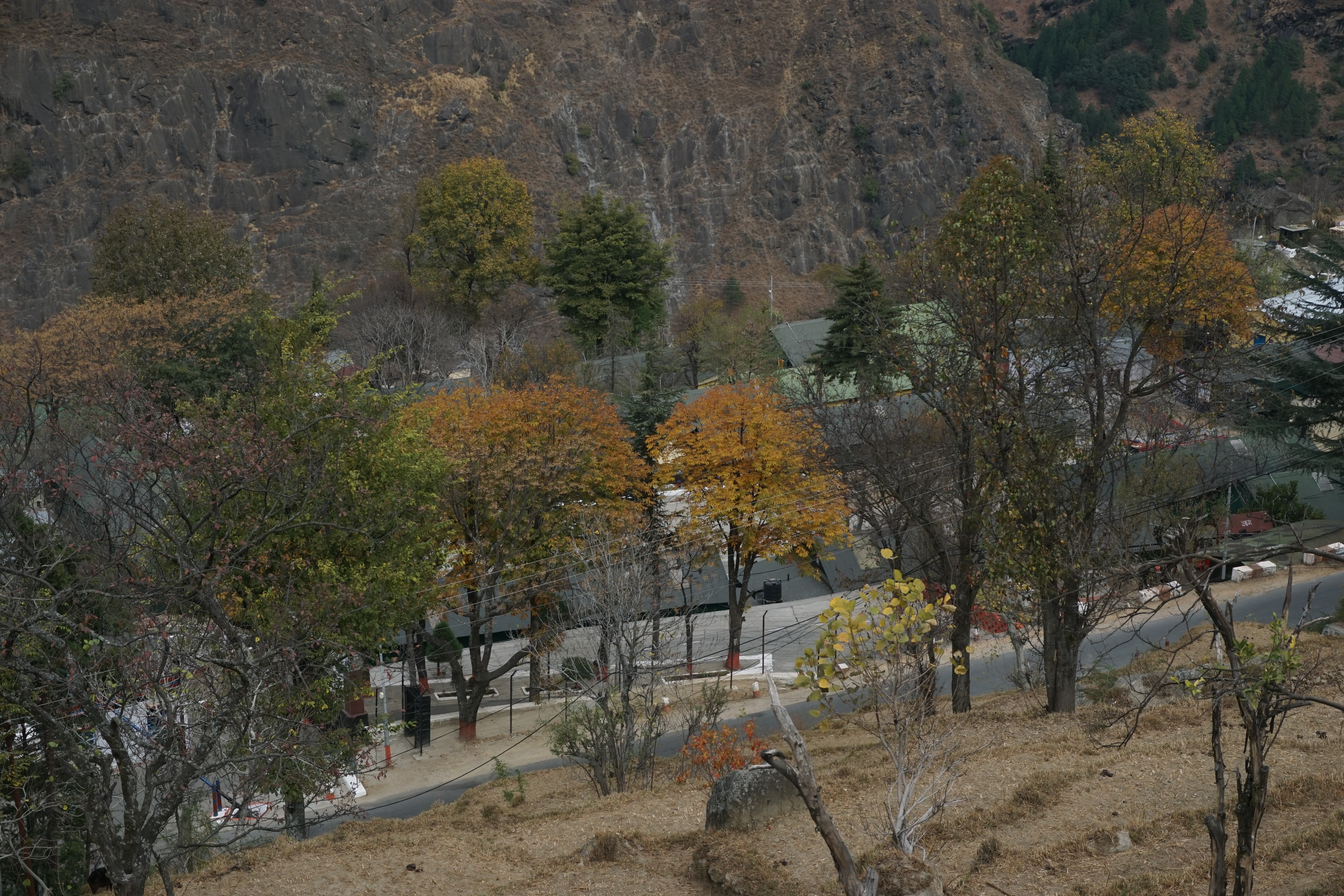 I passed beside this military barrack that stocked ammunition for supply in case of any warfare with China or any drill at the border.