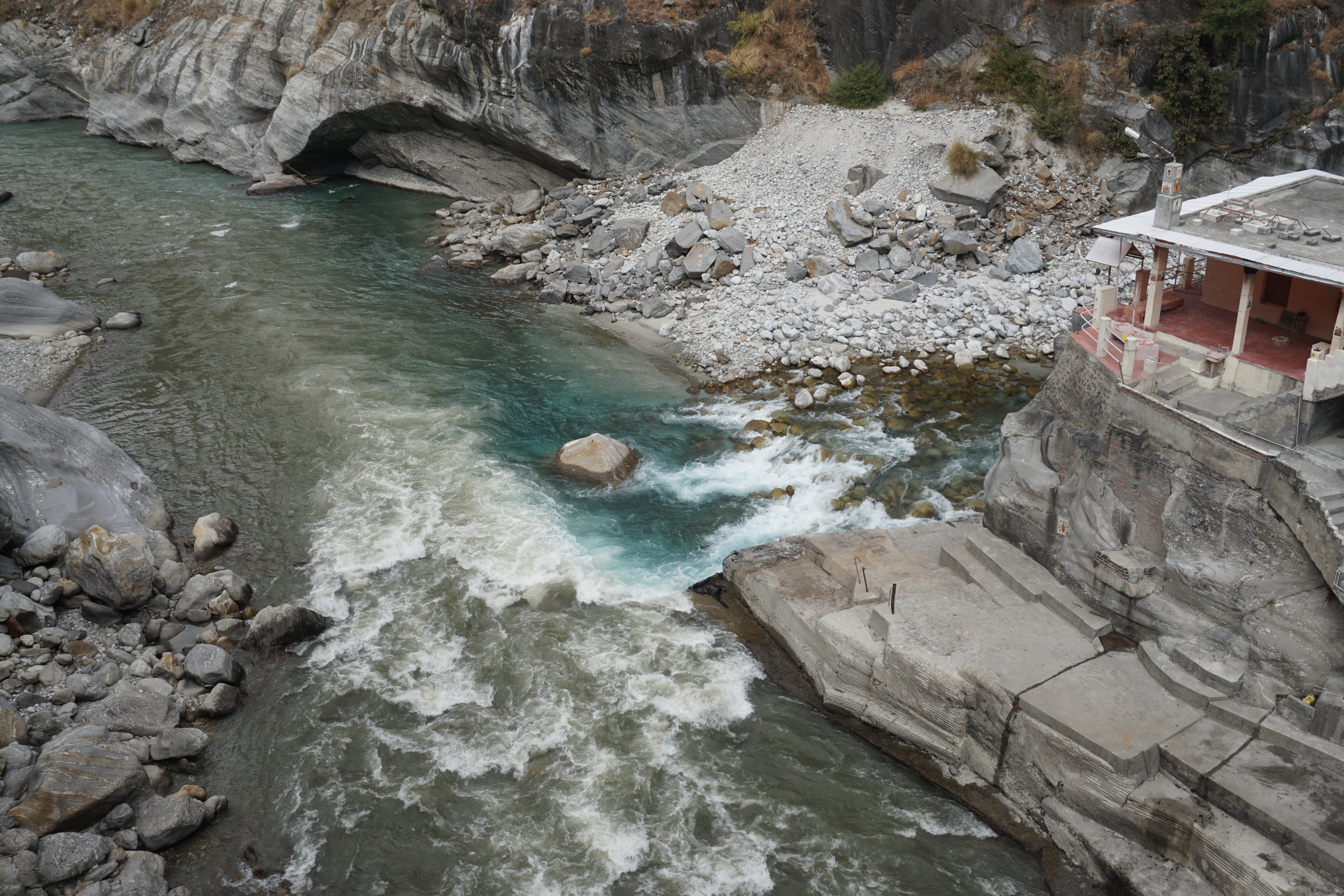 This is where Alakananda and Dhauliganga, two tributaries of Ganges, meet.