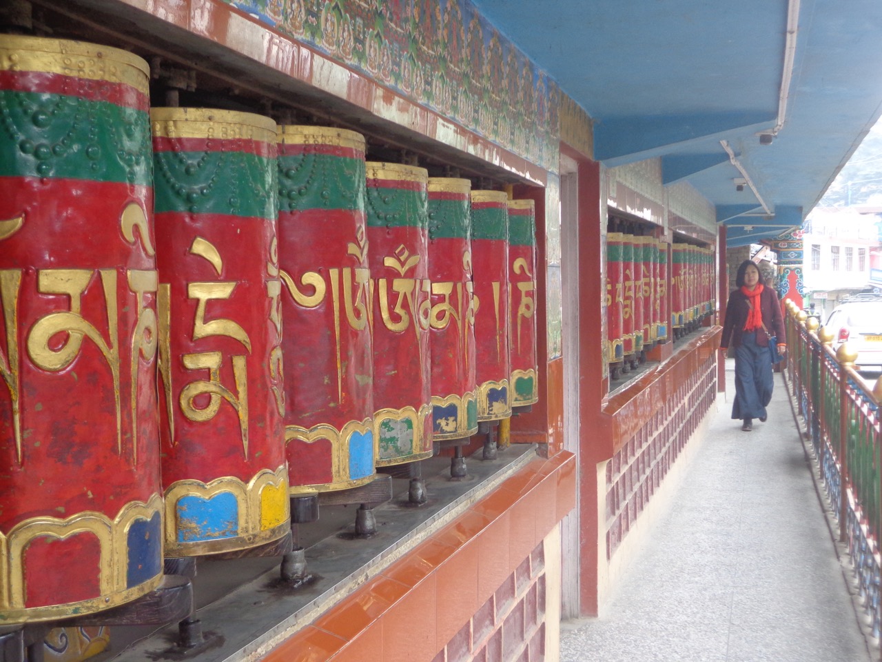The prayer wheels of Kalachakra Temple.