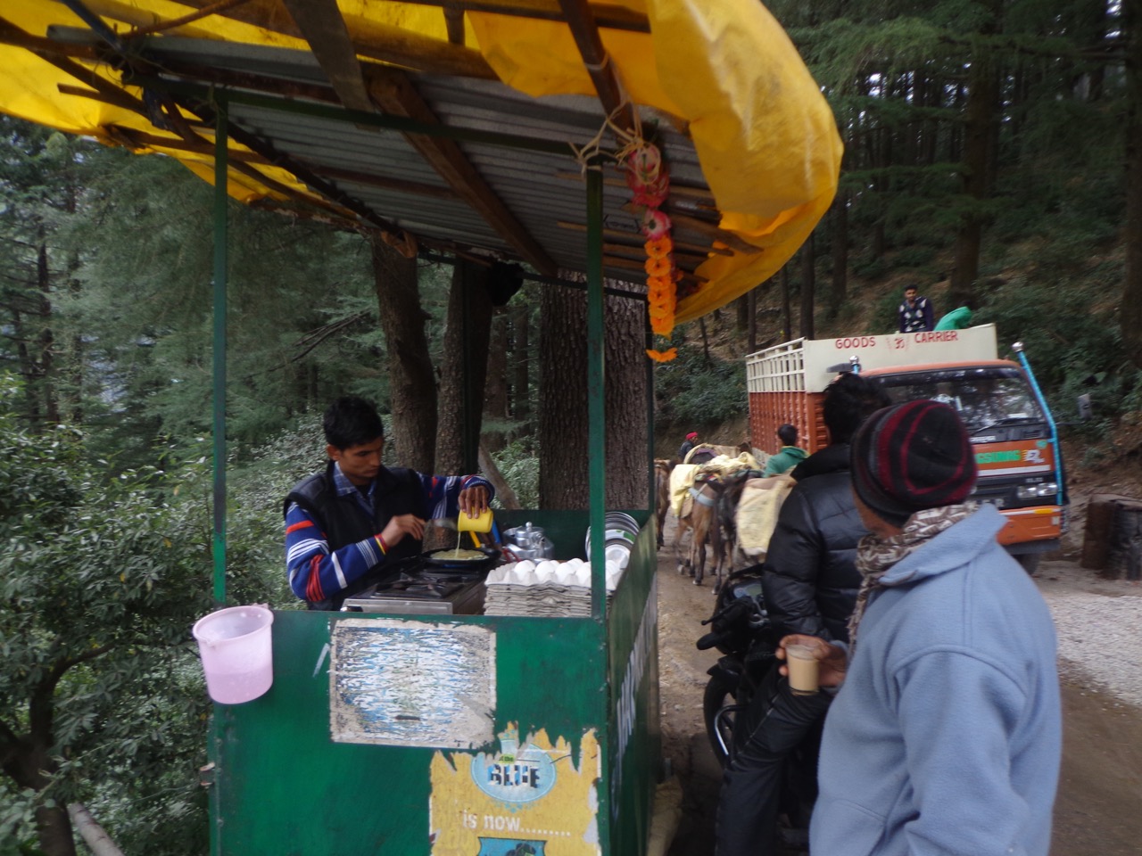 I had tea and omelette from this shack and asked for directions.