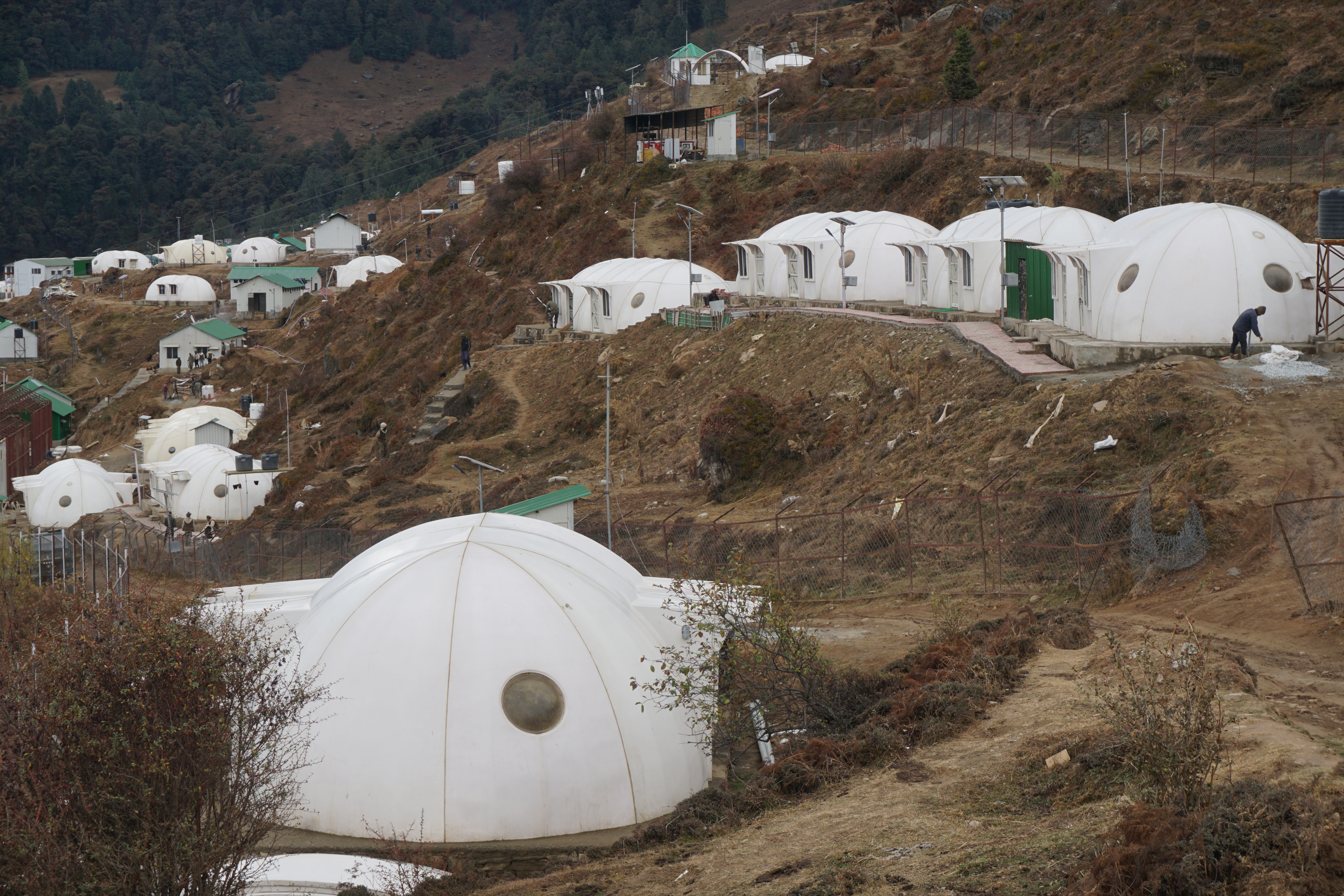These igloo-inspired shelters inside ITBP area looked like a series of UFOs.