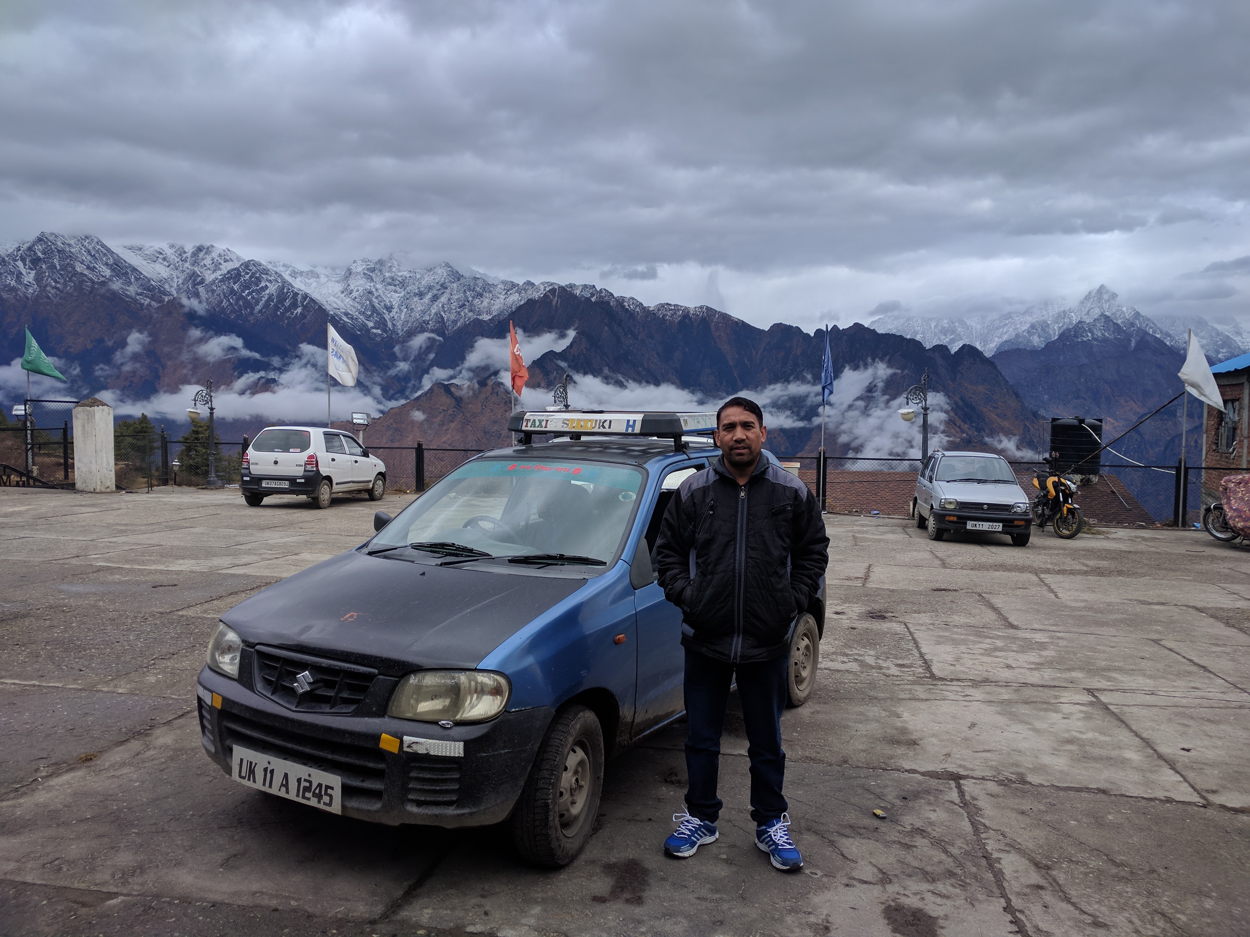 Harish with his taxi.