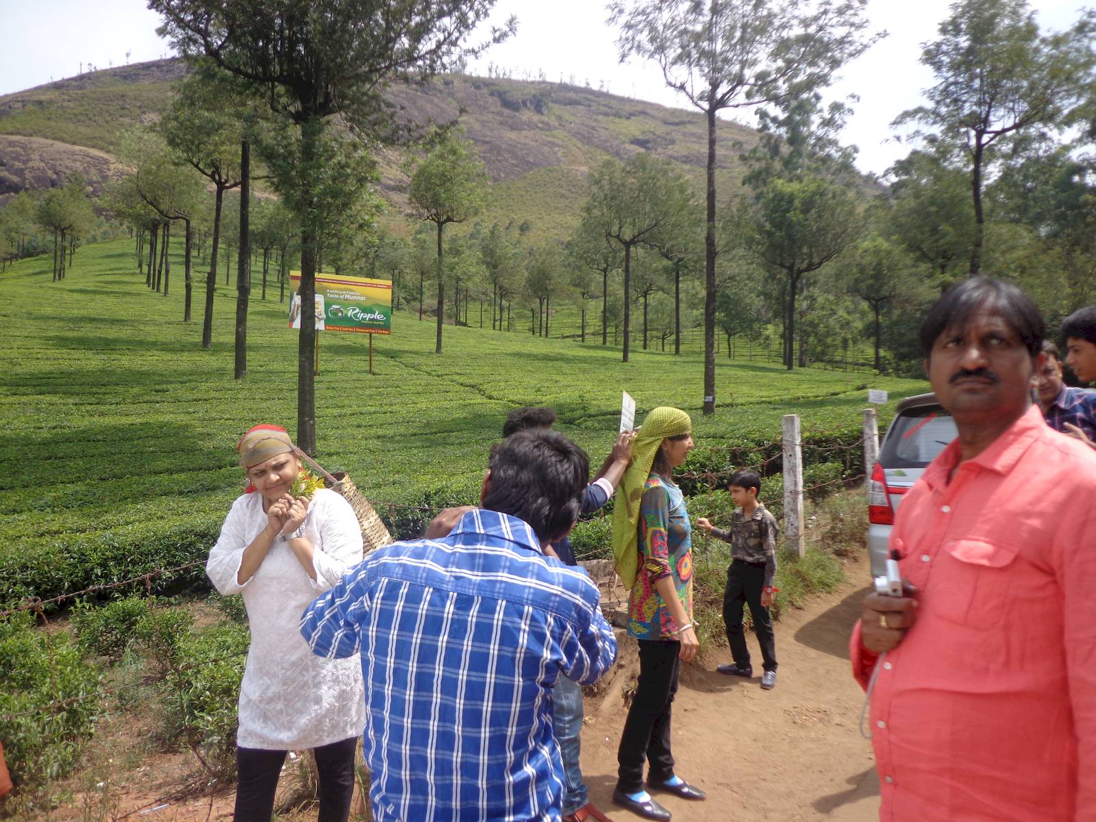 Tourists getting their pictures taken.