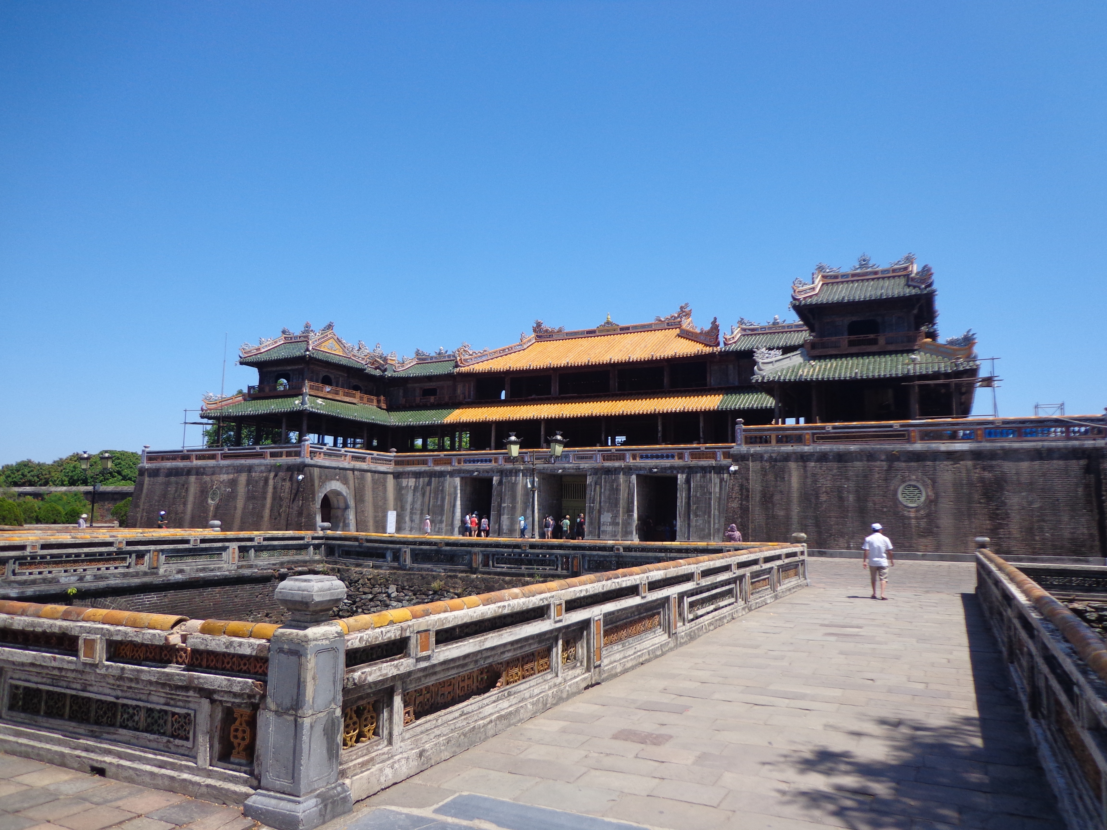 The thick fortified citadel guarding the royal palace.