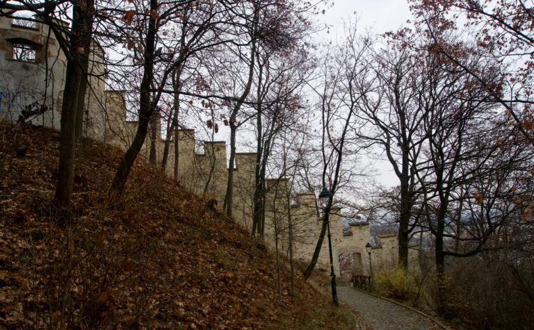 A wall called Hunger Wall split the hill into two. As I climbed up, occasionally switching sides through the archways, I couldn&rsquo;t make out what purpose it served in the first place. It made no sense. Well, you can read all about that here, including the fact that hunger wall is a Czech euphemism for useless public works.