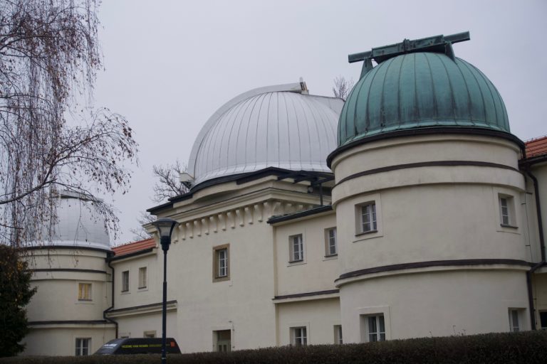 The Štefánik observatory at the top of the hill.