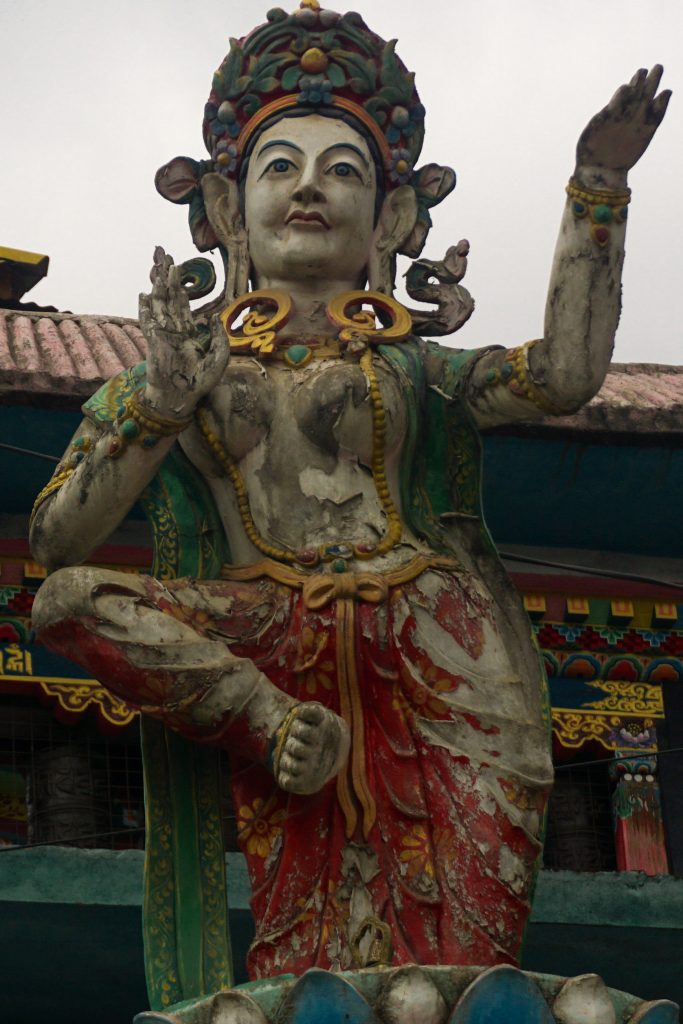 A sculpture of dancing Tara on the Old Market Gompa