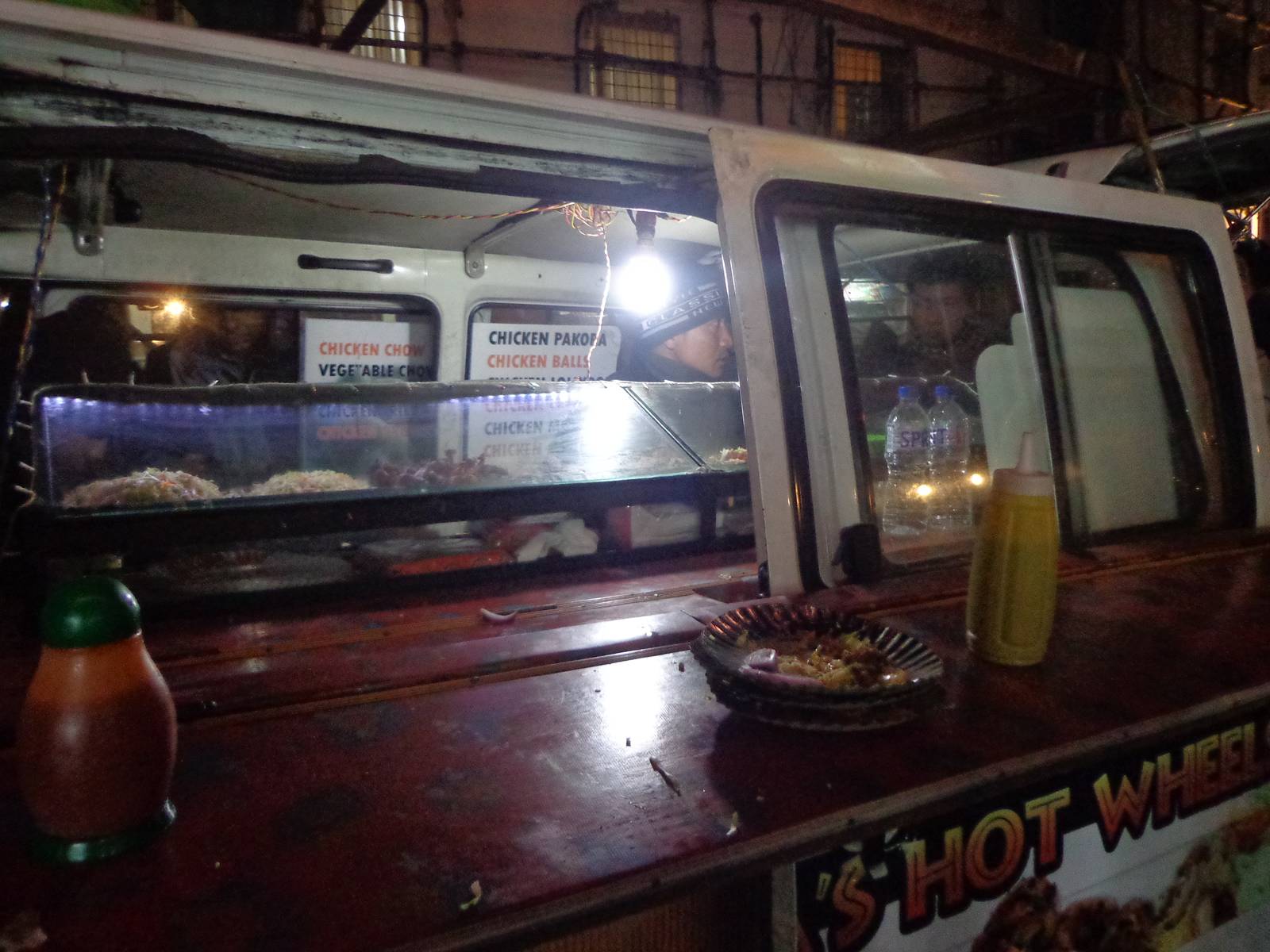 A mobile street food van in Police Bazaar.