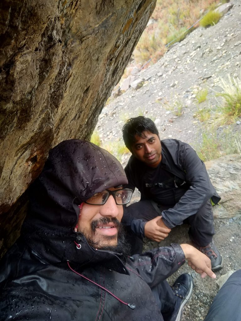 Shelter from the rain! I am already drenched.