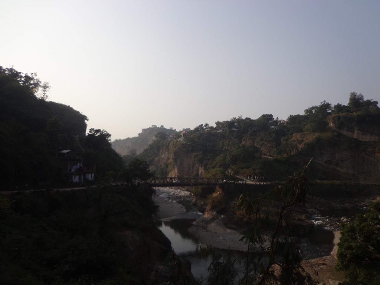 The fort on the hilltop is visible from Baner Khad.