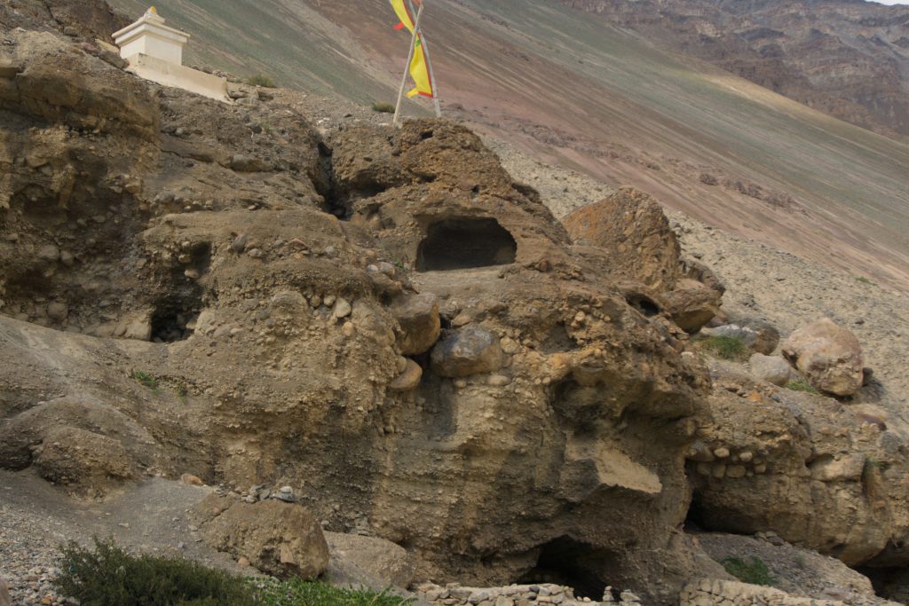 A cave cluster. Once upon a time monks lived and meditated in these caves.
