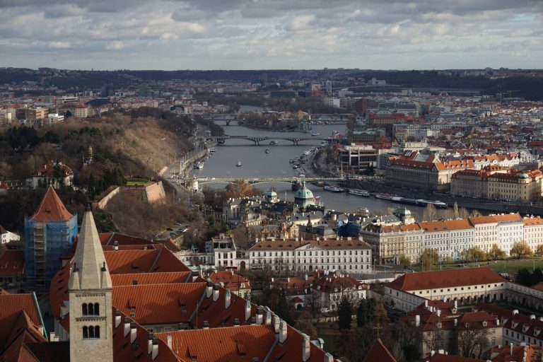 View of Vitava river from the tower.