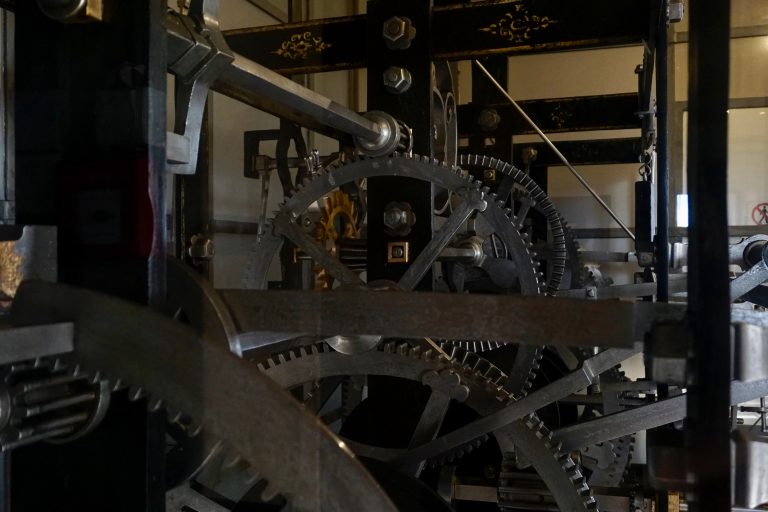 The mechanism of the clock in St. Vitus Cathedral.