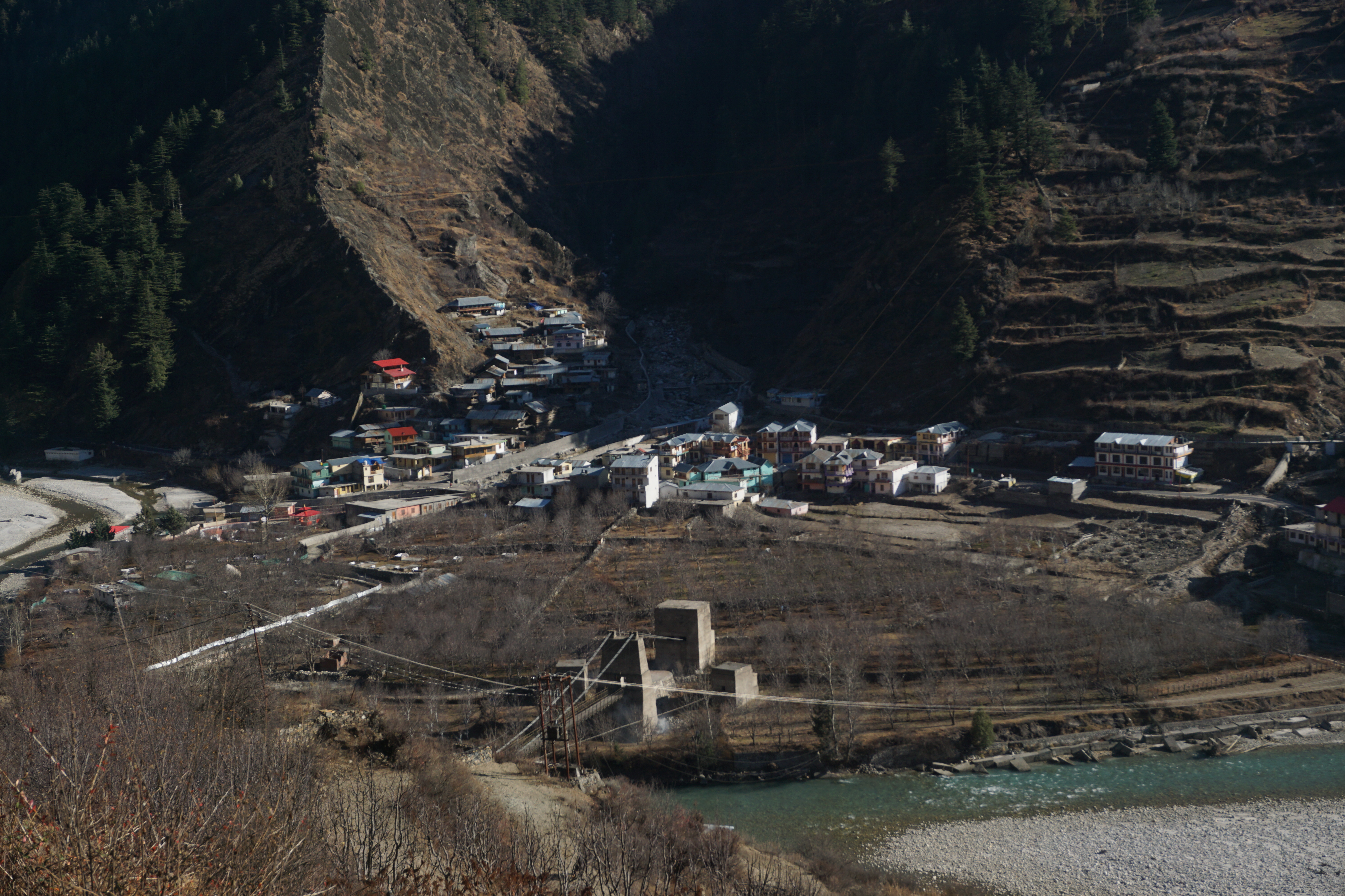 Dharoili from Mukhba. From far away, it looked like a ghost town.